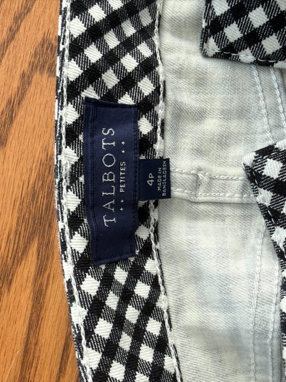 Talbots Petites Gingham Denim Skirt - Picture 5 of 6